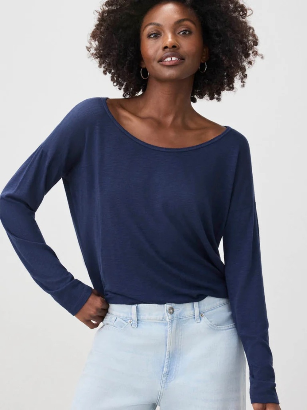 Victoria's Secret PINK Long Sleeve Navy Open Back Tee